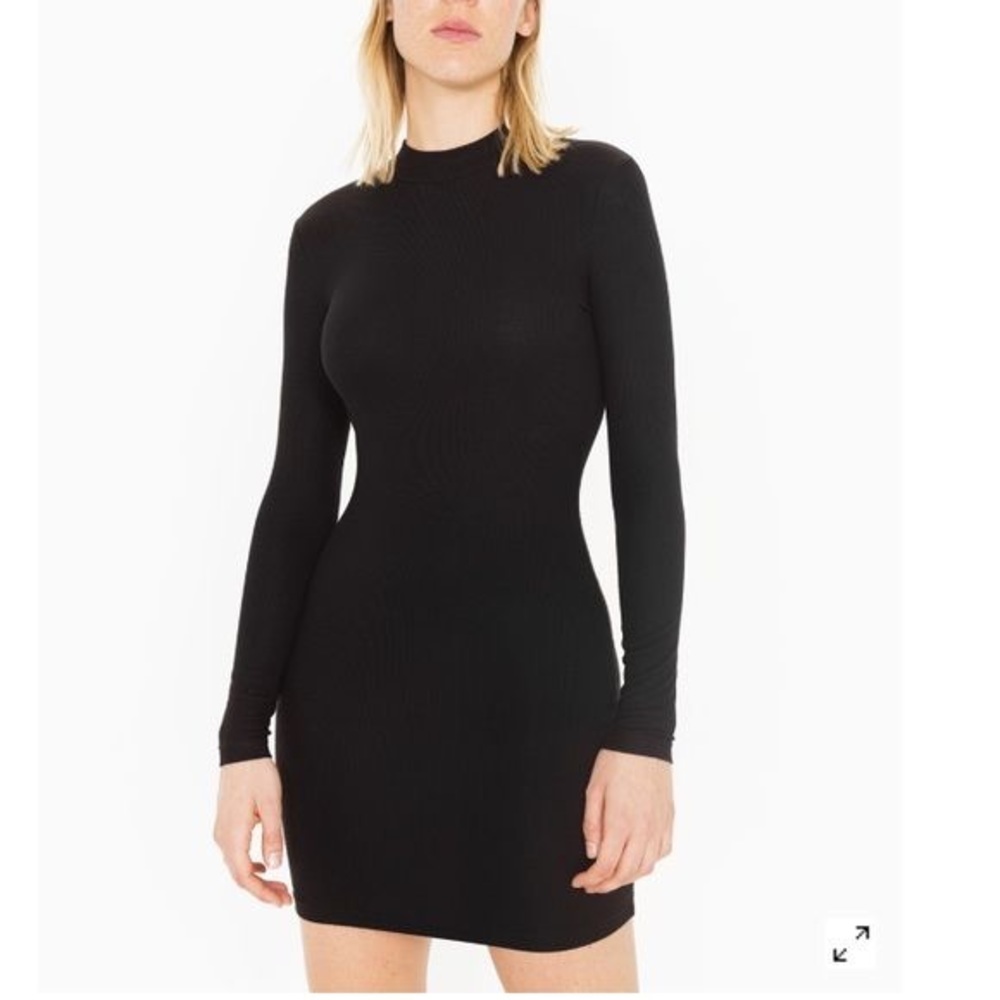 American Apparel ribbed mock neck body con dress
